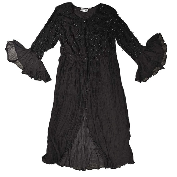 80's Jakelin Maxi Dress S FLAWS Witchy Whimsygoth Goth Fairy Grunge Thrashed - Picture 1 of 15